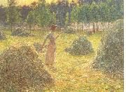 Emile Claus Hay stacks oil on canvas